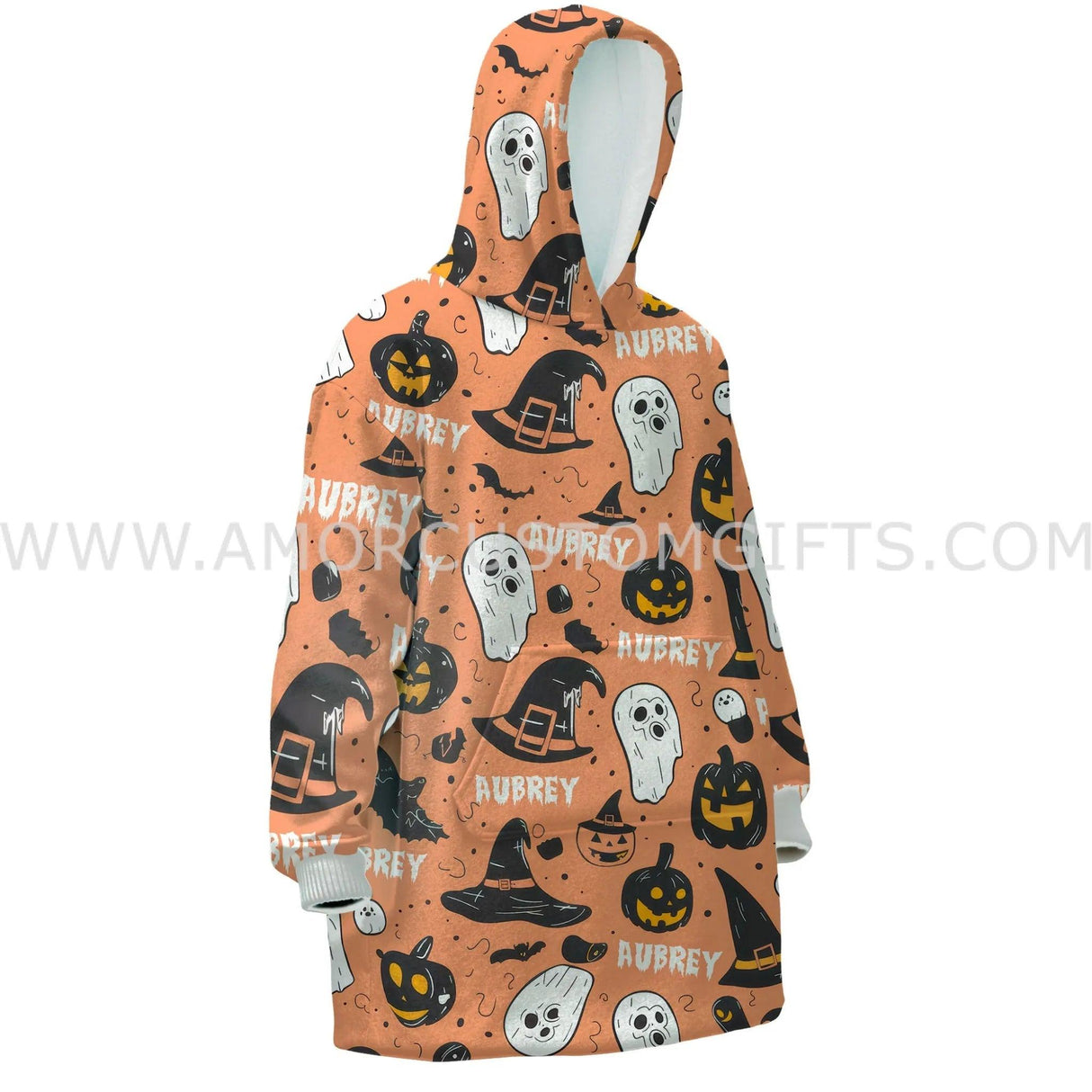 Personalized Halloween Ghost Items Snug Oversized Wearable Hoodie Blanket-Hoodie Blanket-Amor Custom Gifts