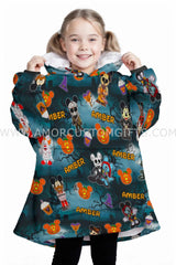 Personalized Halloween Horror Mouse & Cartoon Characters Snug Oversized Wearable Hoodie Blanket-Hoodie Blanket-Amor Custom Gifts