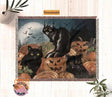 Blankets Personalized Halloween Kitty Halloween Black Cat Woven Blanket - Fall Boho Style Throw Bedding and Gifts