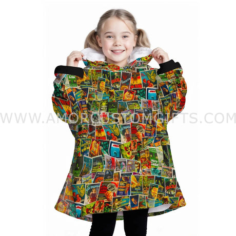 Personalized Horror Movie Posters Halloween Snug Oversized Wearable Hoodie Blanket-Hoodie Blanket-Amor Custom Gifts