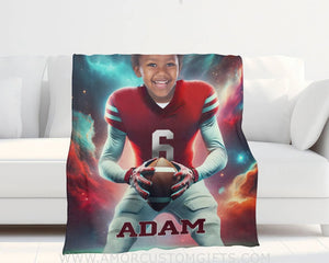 Blankets Personalized NCAA Houston Football Boy Cougars Photo Blanket | Custom Name & Face Boy Blanket