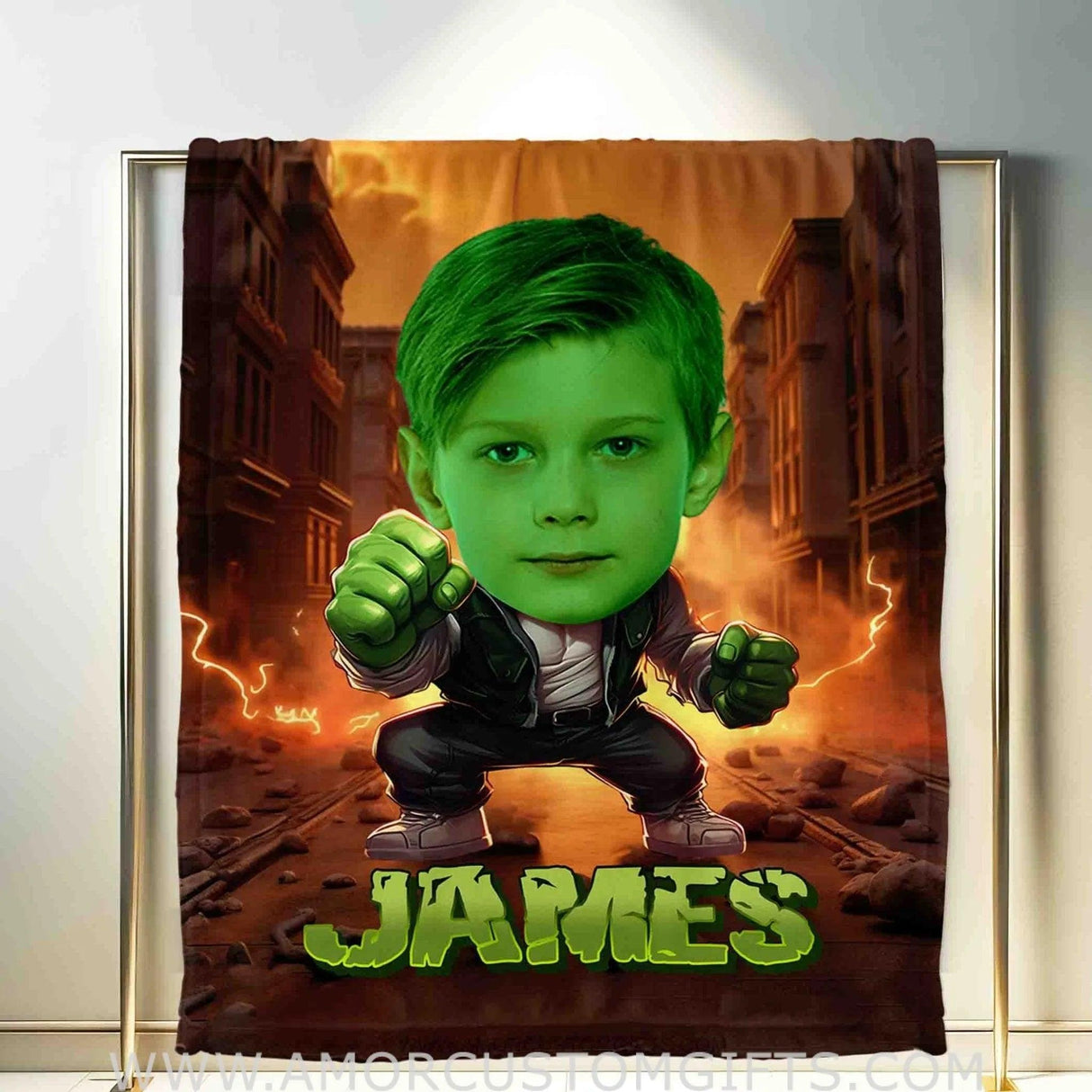 Blankets Personalized Minecraft Green Monster Blanket | Custom Name & Face Boy Blanket