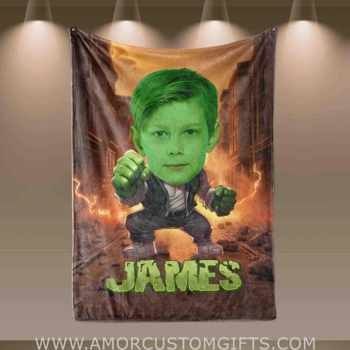 Blankets Personalized Minecraft Green Monster Blanket | Custom Name & Face Boy Blanket