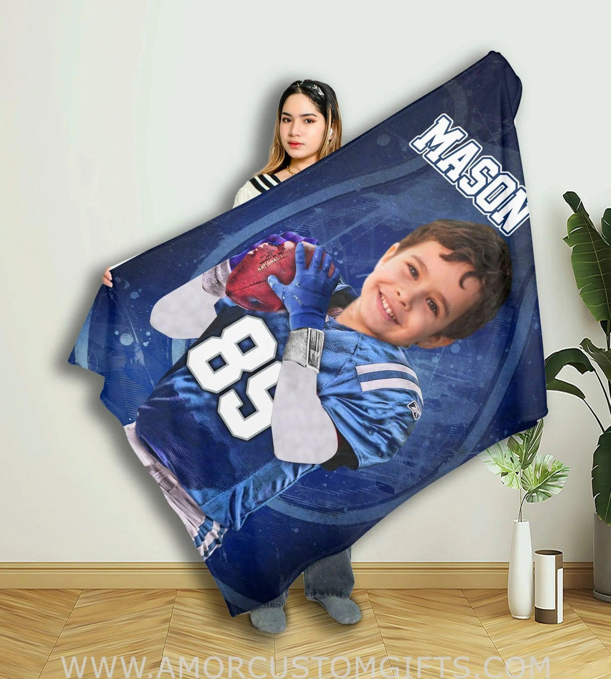 Blankets Personalized Indianapolis Football Boy Blanket | Custom Football Boys Blanket