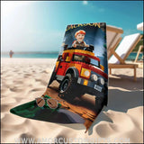 Towels Personalized Interlocking Building Blocks Classic Vehicle Beach Towel | Customized Vehicle Theme Pool Towel