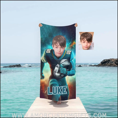 Towels Personalized Jacksonville Basketball Boy Jaguars Photo Beach Towel