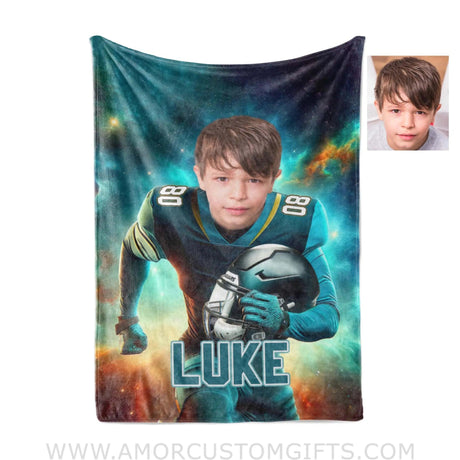 Blankets Personalized Jacksonville Basketball Boy Jaguars Photo Blanket | Custom Name & Face Boy Blanket