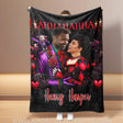 Blankets Personalized Joker Harley Couple 1 Blanket | Custom Face & Name Couple Blanket