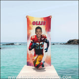 Towels Personalized Kanas Football Boy 3 Beach Towel | Customized Football Theme Pool Towel