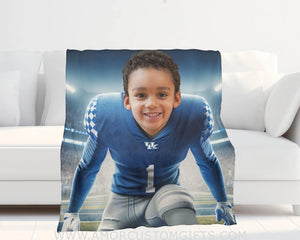 Blankets Personalized Kentucky Football Boy Wildcats Photo Blanket | Custom Name & Face Boy Blanket