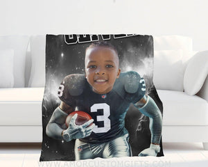 Blankets Personalized Las Vegas Football Boy Raiders Photo Blanket | Custom Name & Face Boy Blanket