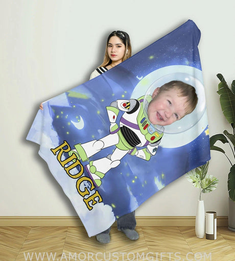 Blankets Personalized Lightyear 3 Boy Blanket | Custom Face & Name Blanket For Boys