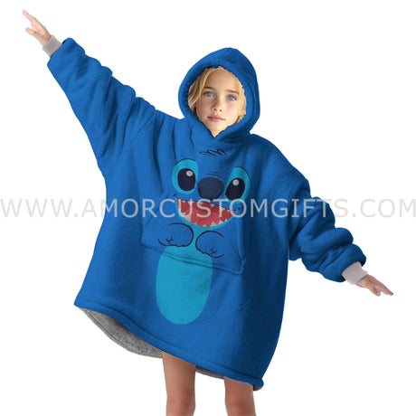 Personalized Lilo & Stitch Snug Oversized Wearable Hoodie Blanket-Hoodie Blanket-Amor Custom Gifts