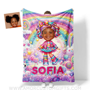 Blankets Personalized LOL Surprise Doll Girl Blanket | Custom Name & Face Girl Blanket