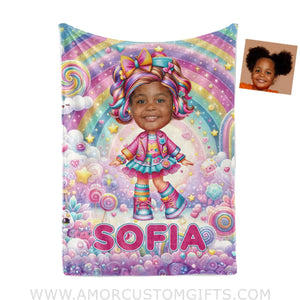 Blankets Personalized LOL Surprise Doll Girl Blanket | Custom Name & Face Girl Blanket