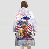 Personalized Maga Election 2024 Republican vs Democrat Funny Voting Snug Oversized Wearable Hoodie Blanket-Hoodie Blanket-Amor Custom Gifts