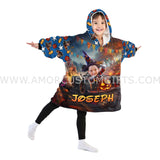 Personalized Magic Mouse Rides Jerk Halloween Snug Oversized Wearable Hoodie Blanket-Hoodie Blanket-Amor Custom Gifts