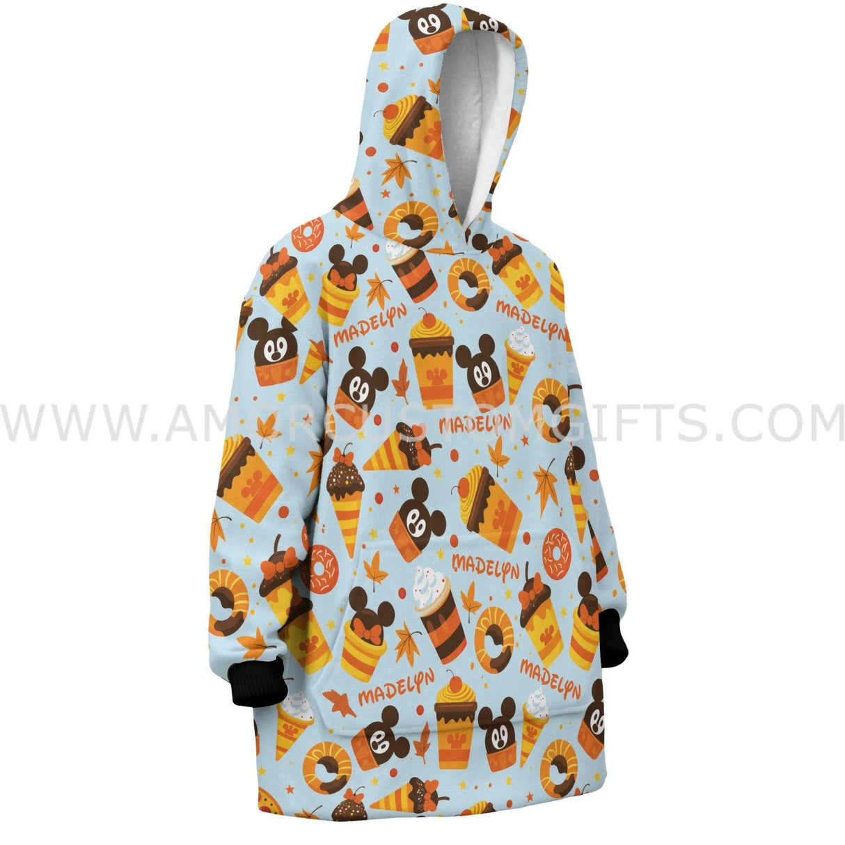 Personalized Magic World Fall Halloween Food Snug Oversized Wearable Hoodie Blanket-Hoodie Blanket-Amor Custom Gifts