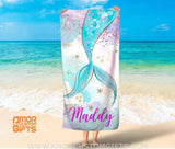 Towels Personalized Mermaid Tail Towel, Kids Beach Towel, Girls Beach Towels, Girls Mermaid Tail Bath Towels, Magical Mermaid Girls Towels