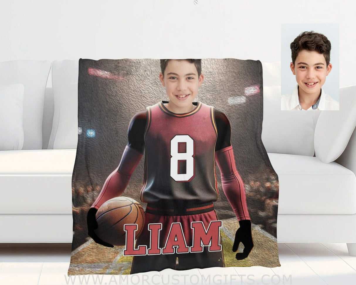 Personalized Nba Miami Basketball Boy Heat Photo Blanket Blankets