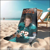 Towels Personalized Miami Football Dolphins Boy Beach Towel | Customized Football Theme Pool Towel