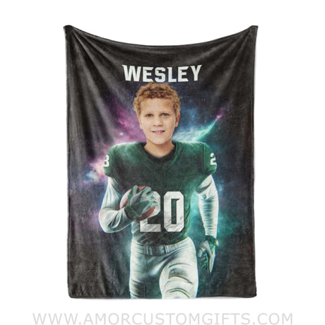 Blankets Personalized Michigan State Football Boy Spartans Photo Blanket | Custom Name & Face Boy Blanket