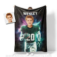 Blankets Personalized Michigan State Football Boy Spartans Photo Blanket | Custom Name & Face Boy Blanket