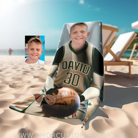 Personalized Nba Milwaukee Bucks Photo Beach Towel Towels