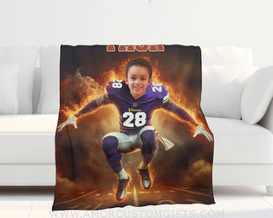 Blankets Personalized Minnesota Boy Vikings Photo Blanket | Custom Name & Face Boy Blanket