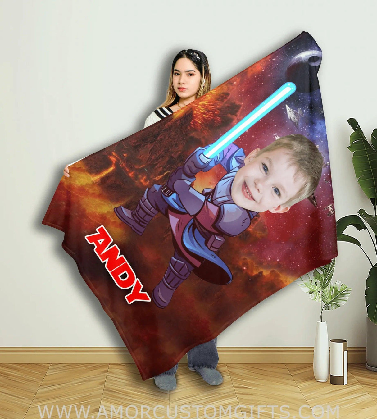 Blankets Personalized Monk Light Sabber Jedi Photo 2 Blanket