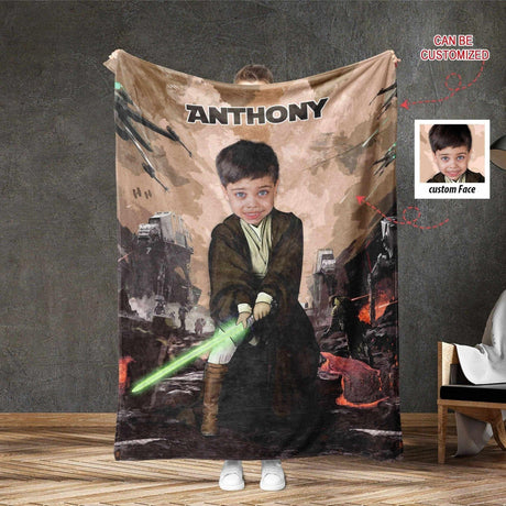 Blankets Personalized Monk Light Sabber Jedi Photo Blanket