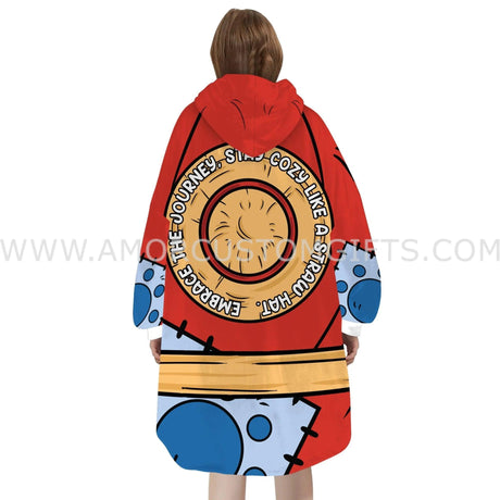 Personalized Monkey Pirate Anime Snug Oversized Wearable Hoodie Blanket-Hoodie Blanket-Amor Custom Gifts