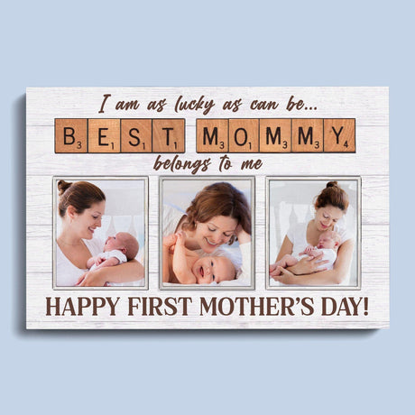 Posters, Prints, & Visual Artwork Personalized Mother's Day Best Mommy - Custom Photo & Name Poster Canvas Print