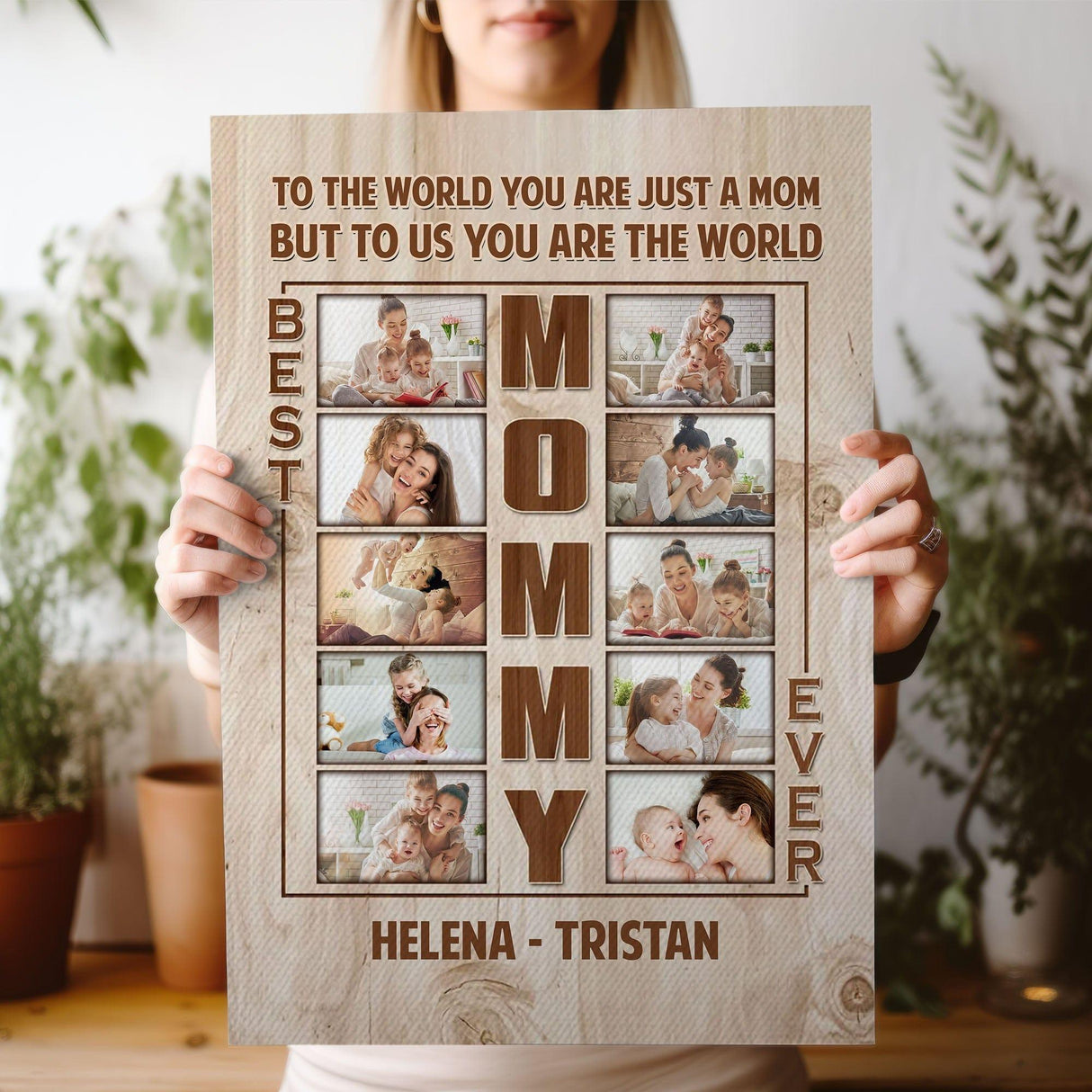 Posters, Prints, & Visual Artwork Personalized Mother's Day Best Mommy Ever - Custom Photo & Name Poster Canvas Print