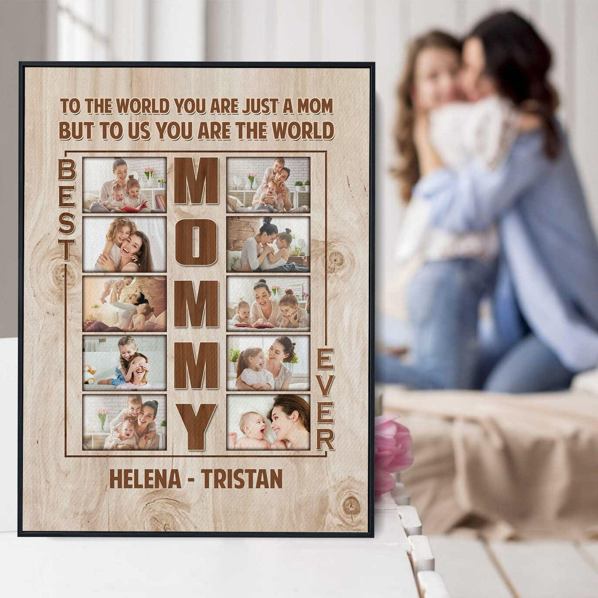 Posters, Prints, & Visual Artwork Personalized Mother's Day Best Mommy Ever - Custom Photo & Name Poster Canvas Print