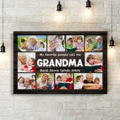 Posters, Prints, & Visual Artwork Personalized Mother's Day Call Me Grandma - Custom Photo & Name Poster Canvas Print