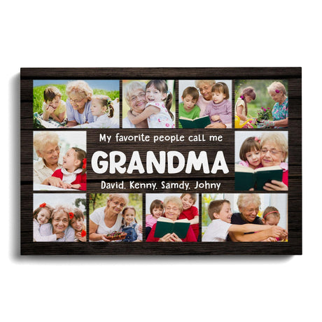 Posters, Prints, & Visual Artwork Personalized Mother's Day Call Me Grandma - Custom Photo & Name Poster Canvas Print