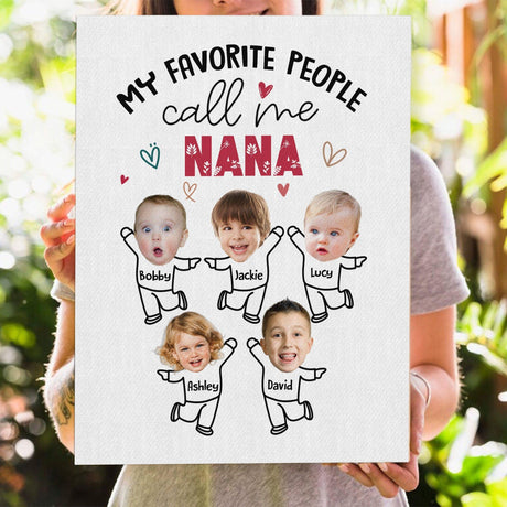 Posters, Prints, & Visual Artwork Personalized Mothers Day Call Me NANA - Custom Photo & Name Poster Canvas Print