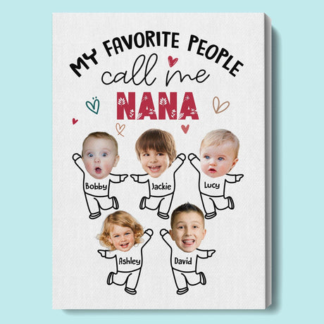 Posters, Prints, & Visual Artwork Personalized Mothers Day Call Me NANA - Custom Photo & Name Poster Canvas Print