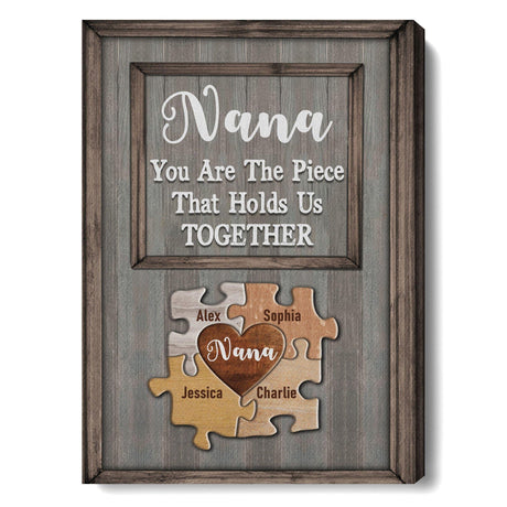 Posters, Prints, & Visual Artwork Personalized Mother's Day Family Puzzle - Custom Name Poster Canvas Print