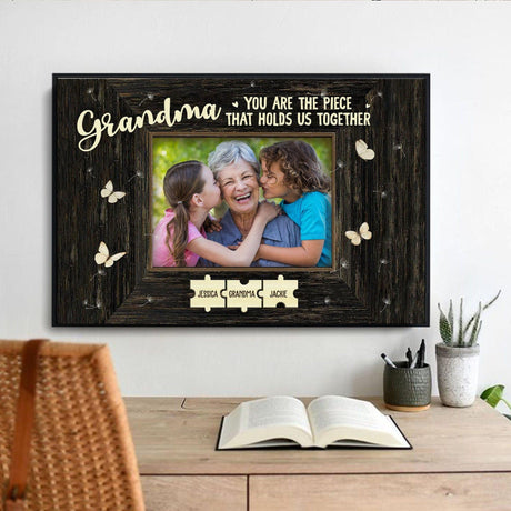 Posters, Prints, & Visual Artwork Personalized Mother's Day Family Puzzle - Custom Photo & Name Poster Canvas Print