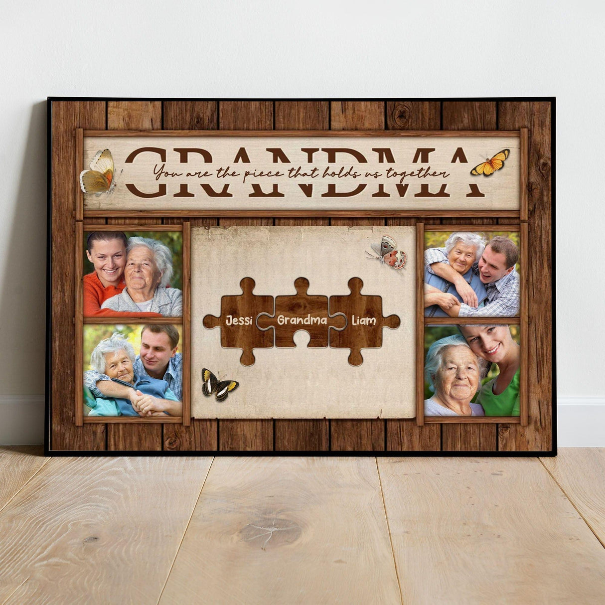 Posters, Prints, & Visual Artwork Personalized Mother's Day Family Puzzle - Custom Photo & Name Poster Canvas Print