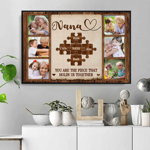 Posters, Prints, & Visual Artwork Personalized Mother's Day Family Puzzle - Custom Photo & Name Poster Canvas Print