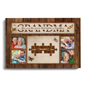 Posters, Prints, & Visual Artwork Personalized Mother's Day Family Puzzle - Custom Photo & Name Poster Canvas Print