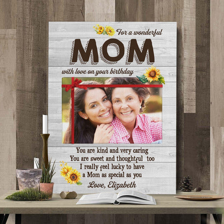 Posters, Prints, & Visual Artwork Personalized Mother's Day For A Wonderful MOM - Custom Photo & Name Poster Canvas Print