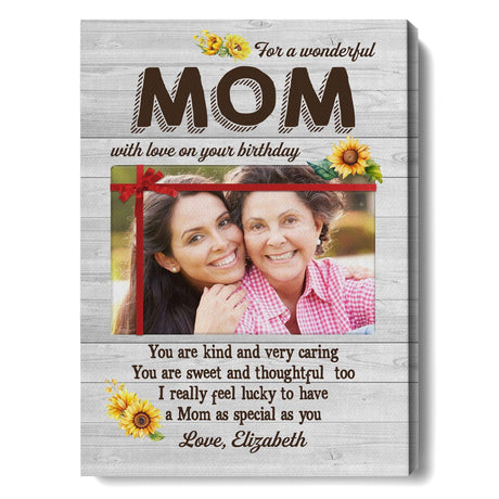 Posters, Prints, & Visual Artwork Personalized Mother's Day For A Wonderful MOM - Custom Photo & Name Poster Canvas Print