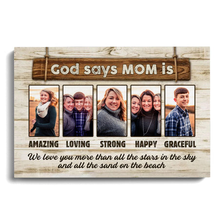 Posters, Prints, & Visual Artwork Personalized Mother's Day God Says MOM - Custom Photo & Name Poster Canvas Print