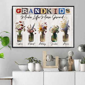 Posters, Prints, & Visual Artwork Personalized Mother's Day Grandkids - Custom Name Poster Canvas Print