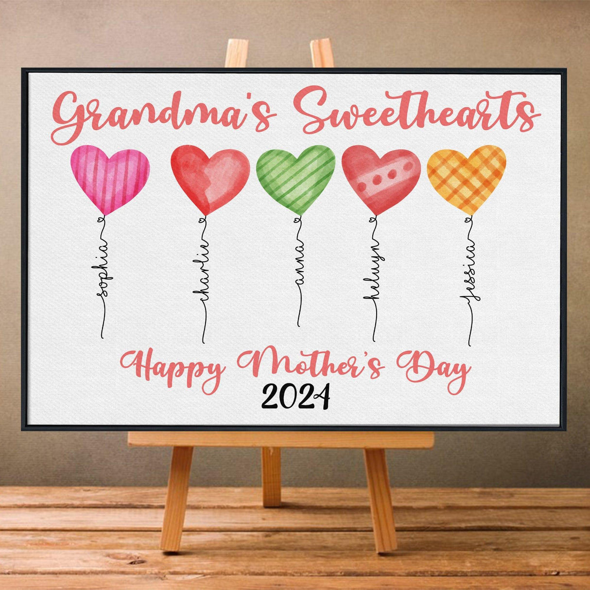 Posters, Prints, & Visual Artwork Personalized Mother's Day Grandkids - Custom Name Poster Canvas Print