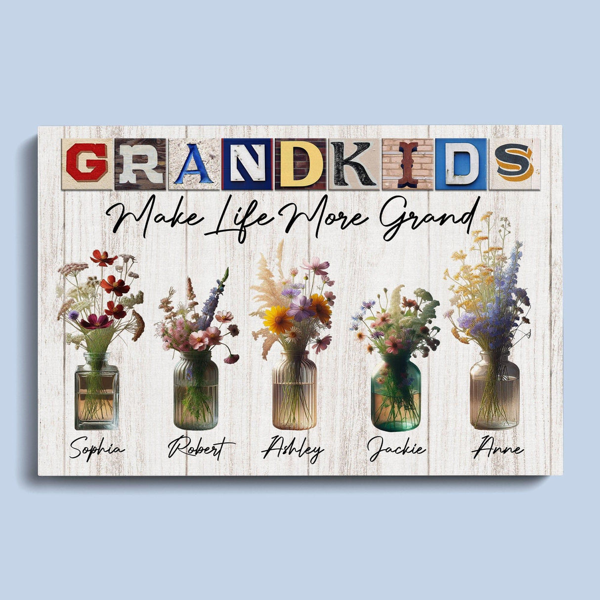 Posters, Prints, & Visual Artwork Personalized Mother's Day Grandkids - Custom Name Poster Canvas Print